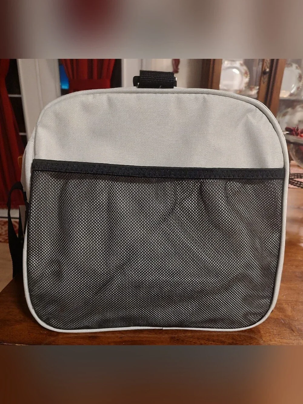 Puma Cream Duffel Bag with Pink Trim and Black Handles